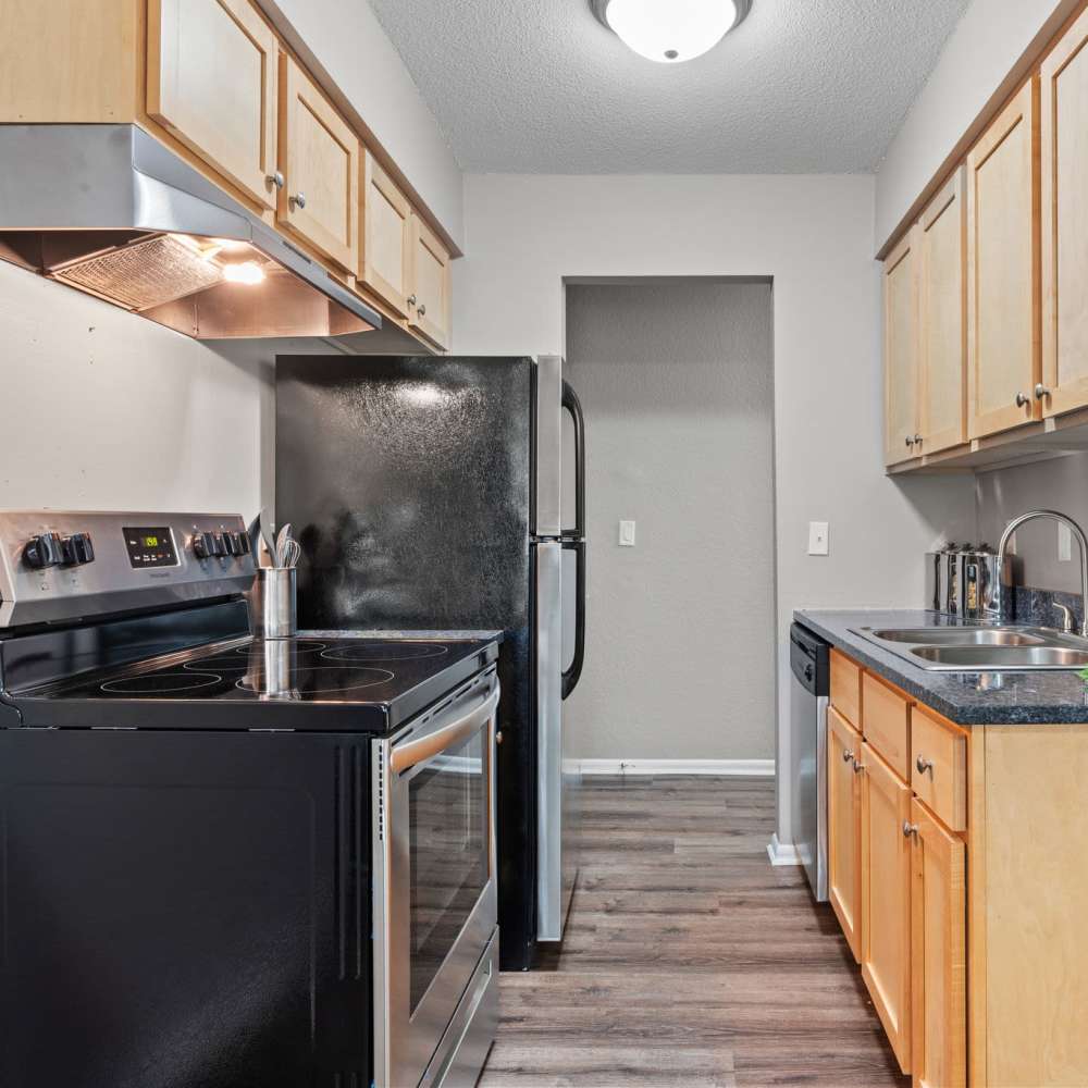 Kitchen with dome celling light at Granite Ridge in Brooklyn Park, Minnesota