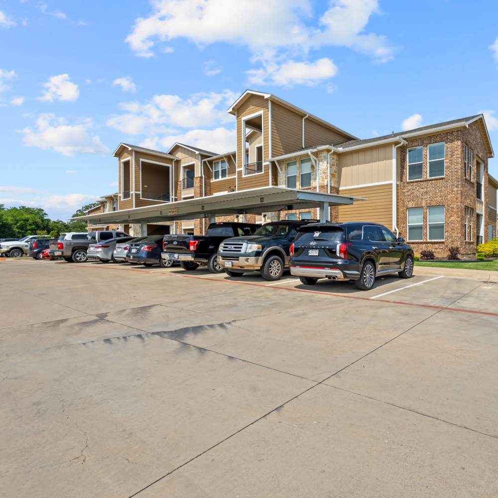 Community parking spaces at Deer Park in Athens, Texas
