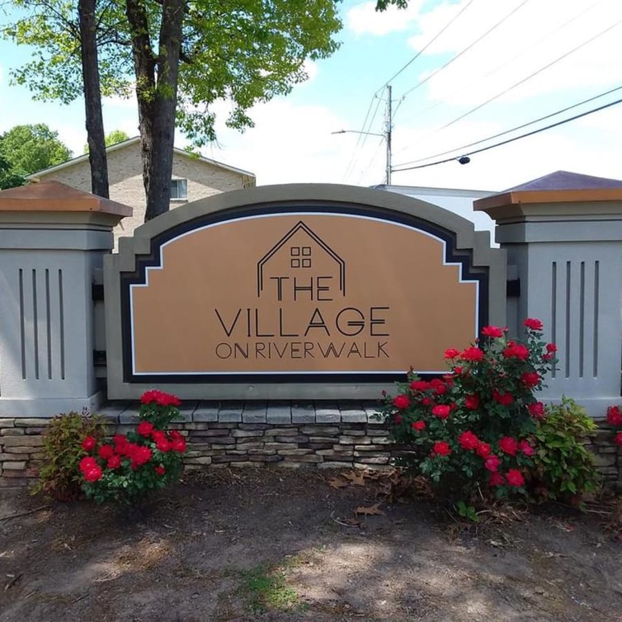 Signage outside at The Village on Riverwalk in College Park, Georgia