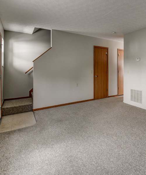 Spacious living room in the townhome at Edwards Crossing II in Beaver, West Virginia