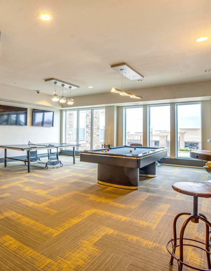 Game room at The Den in Columbia, Missouri