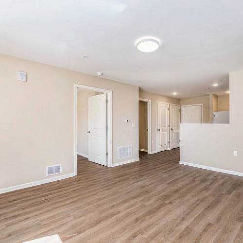 Spacious living room at Annika Place in Traverse City, Michigan