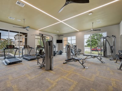 State of the art fitness center at The Residences at Panther Hollow in Marble Falls, Texas