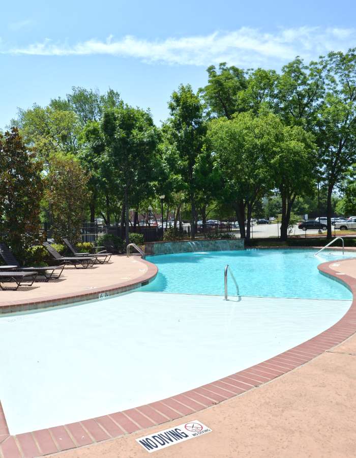 Stunning swimming pool at Midtown 905 in Denton, Texas