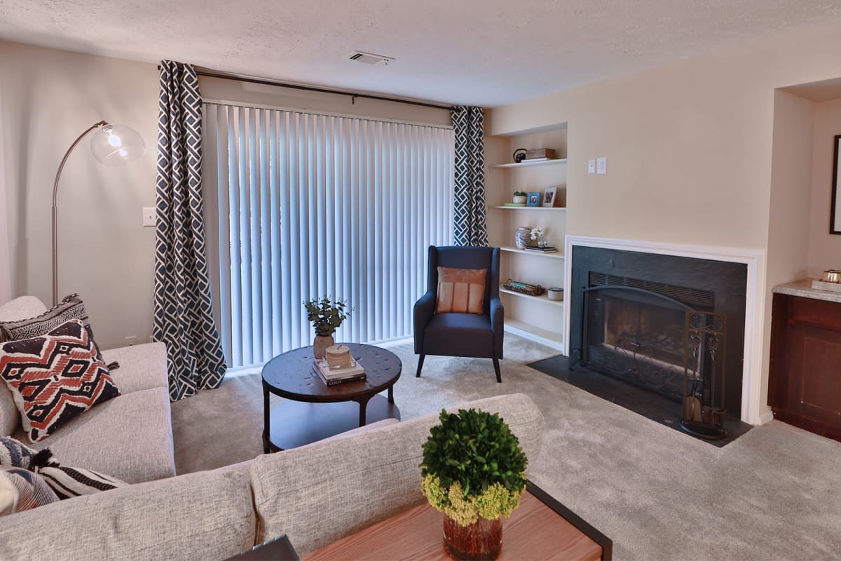 Living room at Chase Lea Apartment Homes in Owings Mills, Maryland