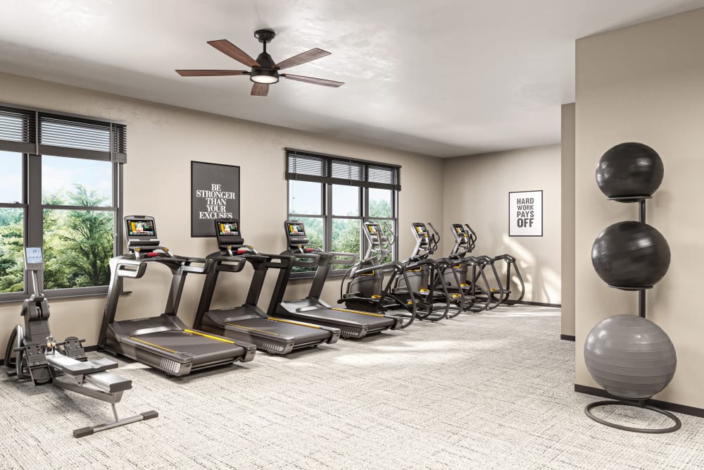 Fitness center at The Compass at Springdale Park in Richmond, Virginia
