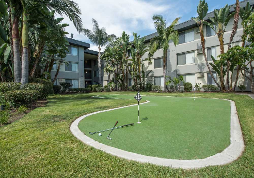 Golf park at UCE Apartment Homes in Fullerton, California