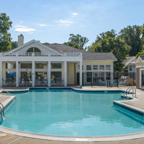 Inviting swimming pool at Chase Lea Apartment Homes in Owings Mills, Maryland