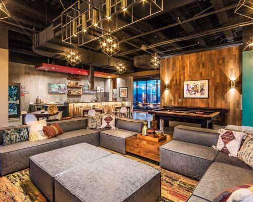 Stylish clubhouse at The George Apartment Homes, Anaheim, California