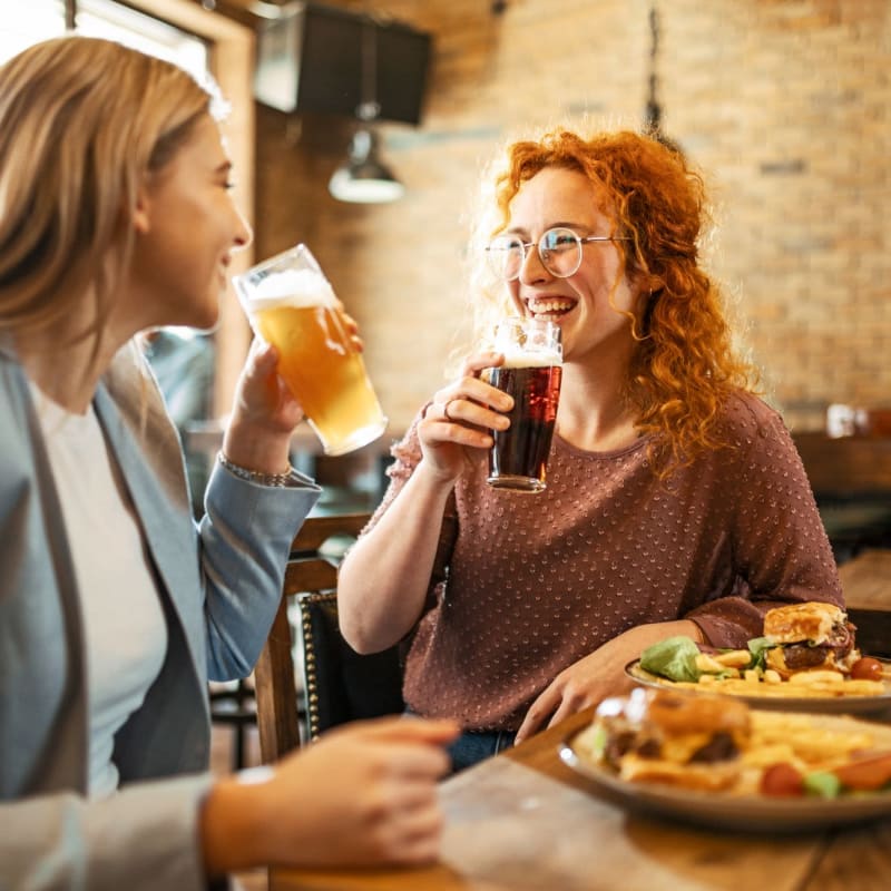 Residents enjoy lunch at a local pub near East Beach Marina, Norfolk, Virginia