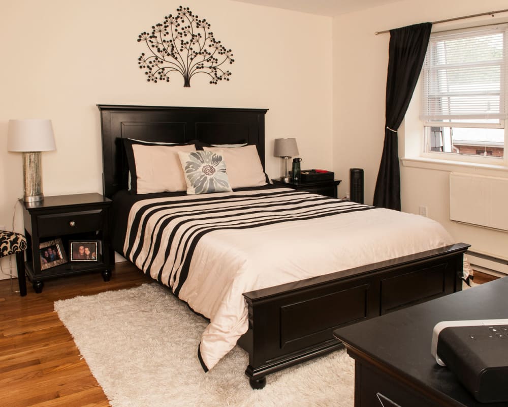 Fancy bedroom at Prospect Ridge Apartments in Hackensack, New Jersey