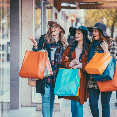 Residents shopping neat at Town Center in Joint Base Lewis McChord, Washington