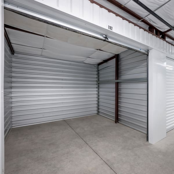 Inside a large self storage unit at StorQuest Self Storage in Reno, Nevada