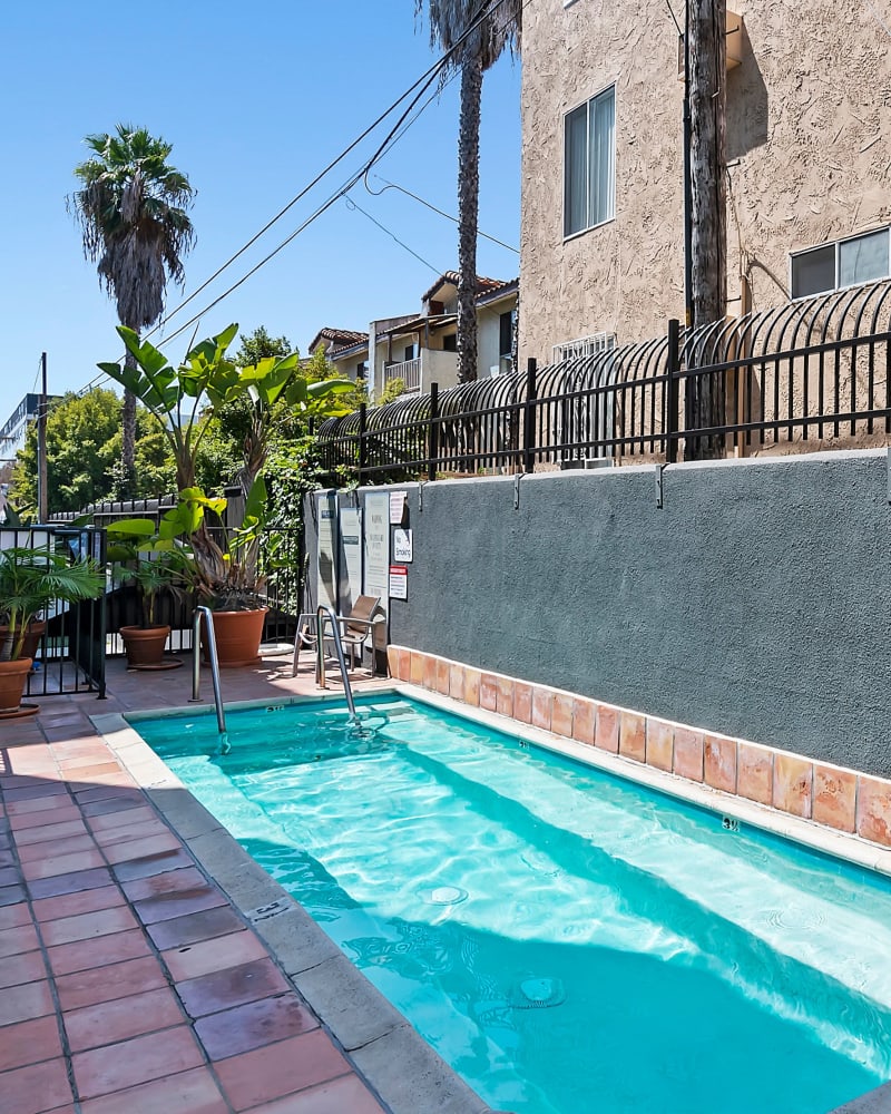 Beautiful pool at Kingsley Drive Apartments, Los Angeles, California