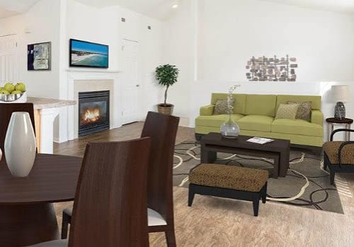 Living room and dining room at Avon Commons in Avon, New York