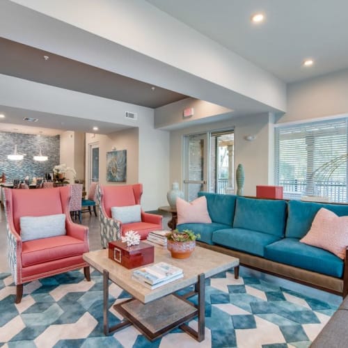 Seating area in the clubhouse at Apalachee Point in Tallahassee, Florida