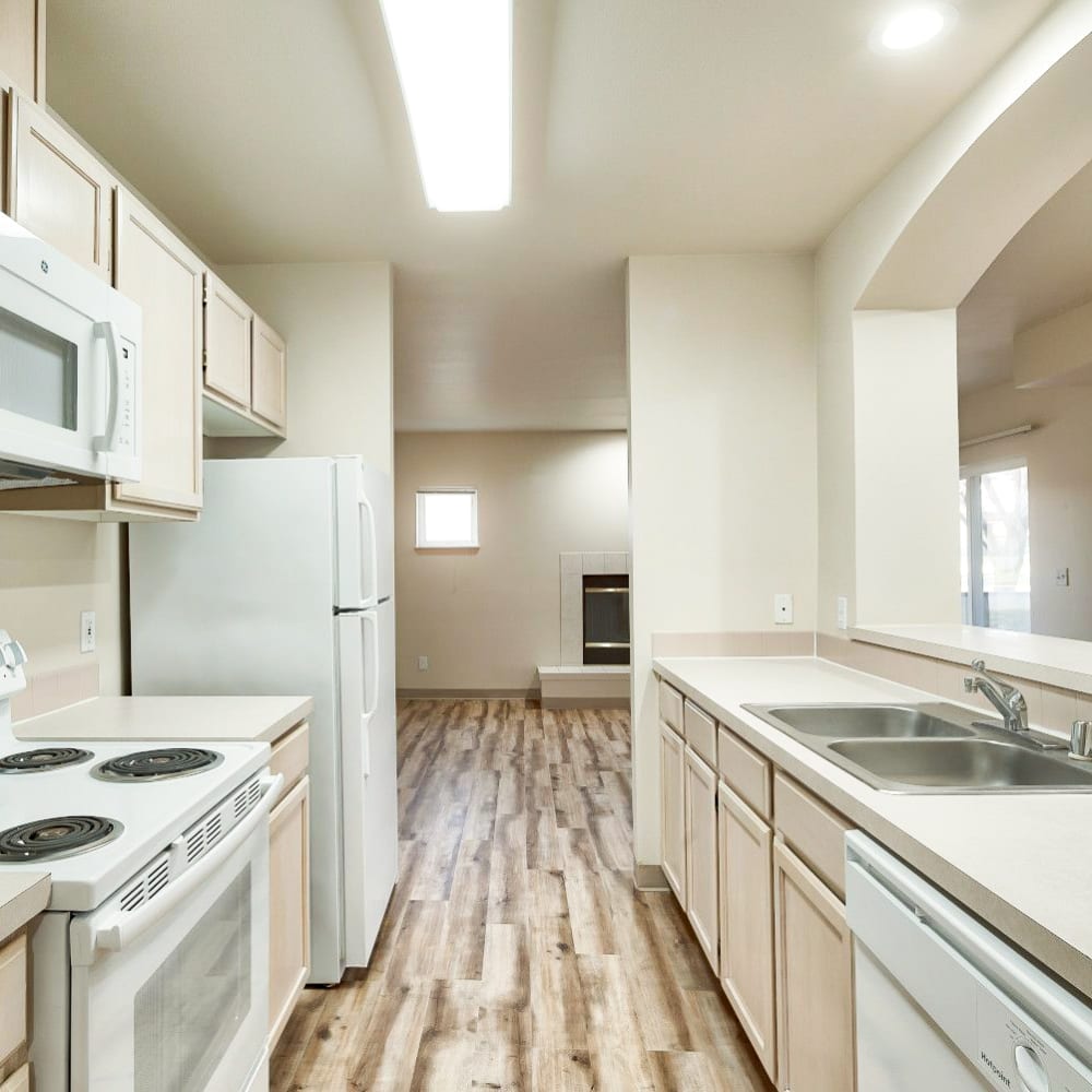 Kitchen from a side view