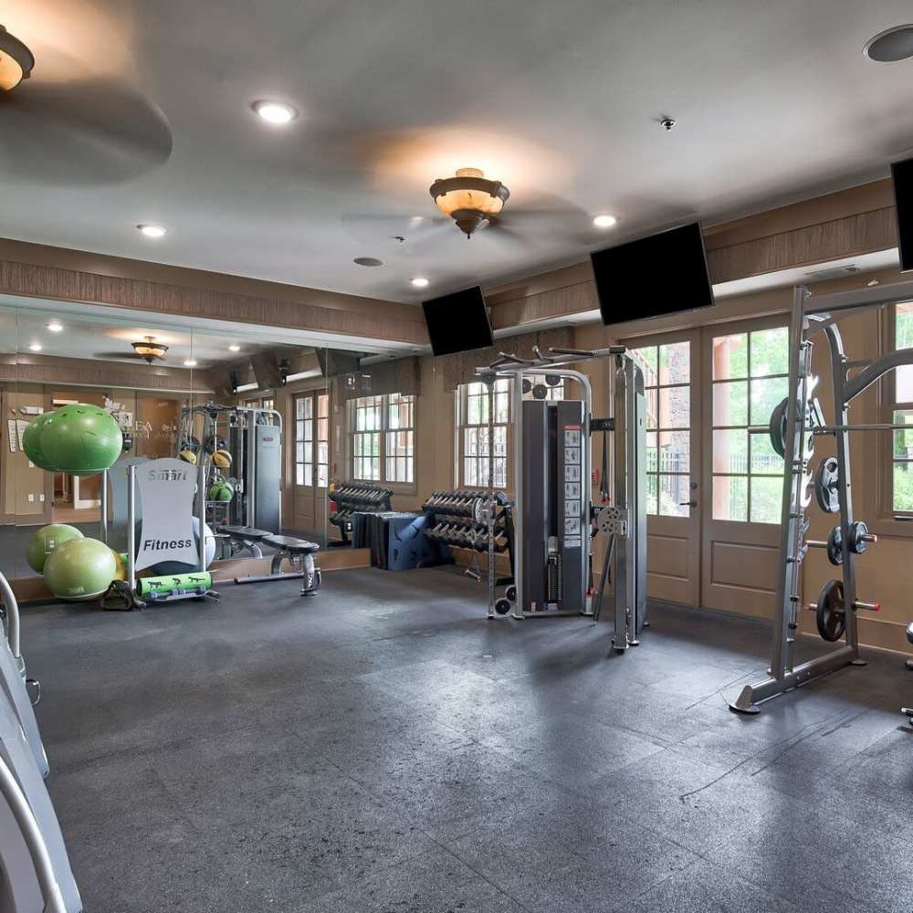 Fully equipped fitness center at Avonlea Tributary in Lithia Springs, Georgia
