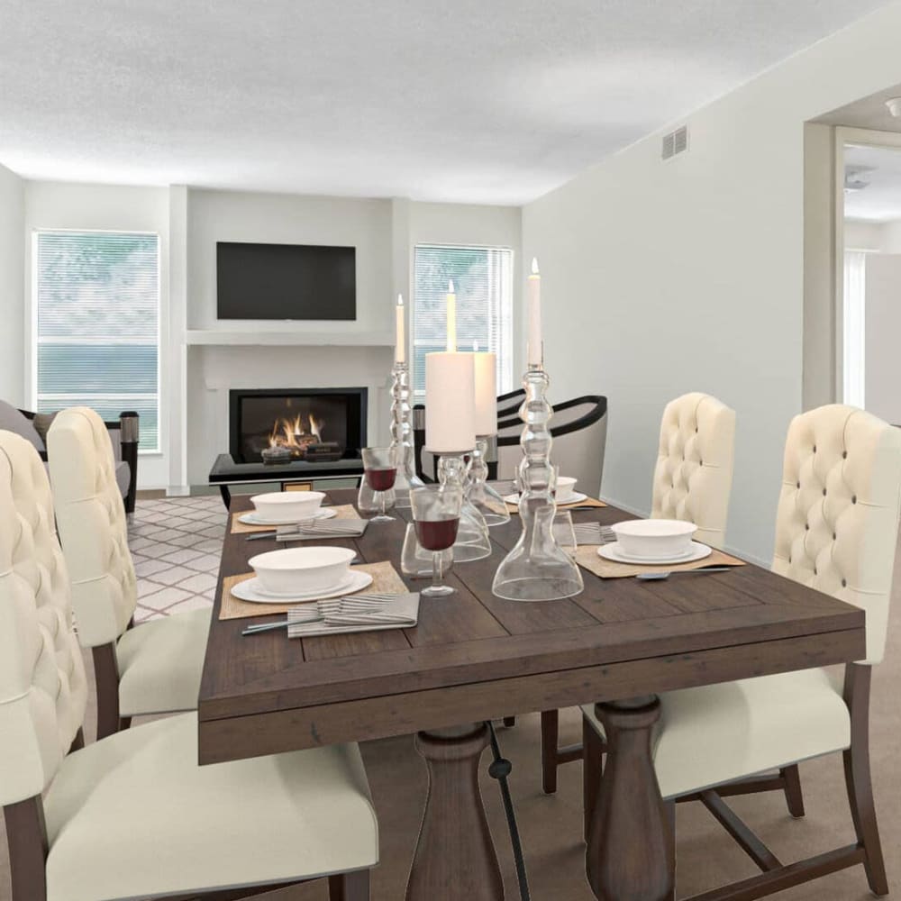 Dining area at Valley Estates in Richardson, Texas