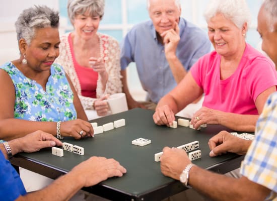 Residents enjoying a game at Westminster Memory Care in Lexington, South Carolina