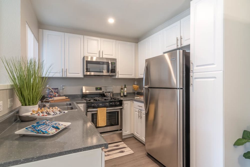 Kitchen at Parkview Terrace Apartments in Redlands, California