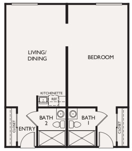 Assisted Living One Bedroom at The Montera in La Mesa, California