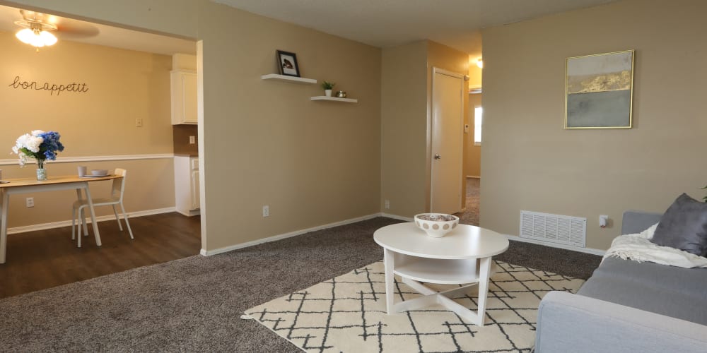 Spacious living room interior at Sterling Park in Norman, Oklahoma