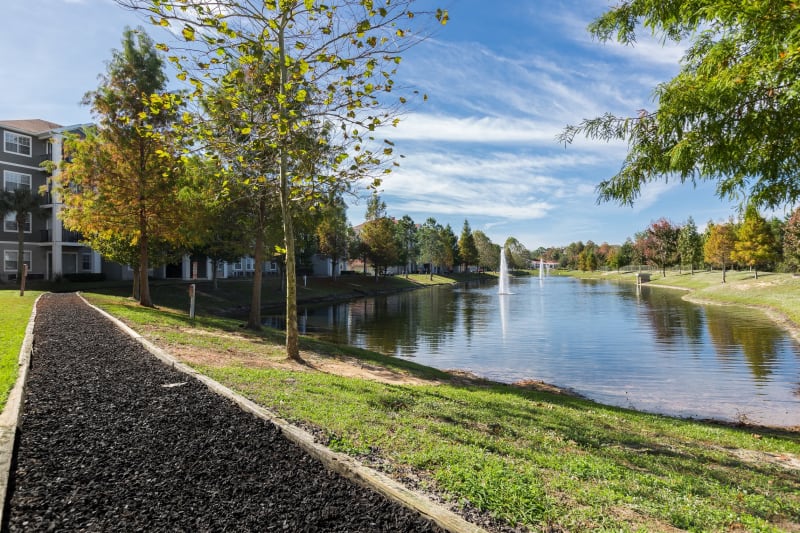 Waterside walkways at The Aspect in Kissimmee, Florida