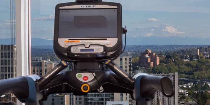Views from Cielo's fitness center in Seattle, Washington