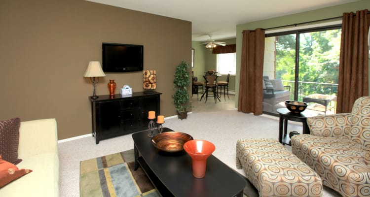 Chelsea Ridge Apartments offers a naturally well-lit living room in Wappingers Falls, NY