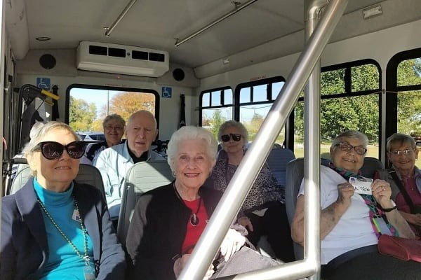 Residents going to an event near Merrill Gardens at Madison in Madison, Alabama. 