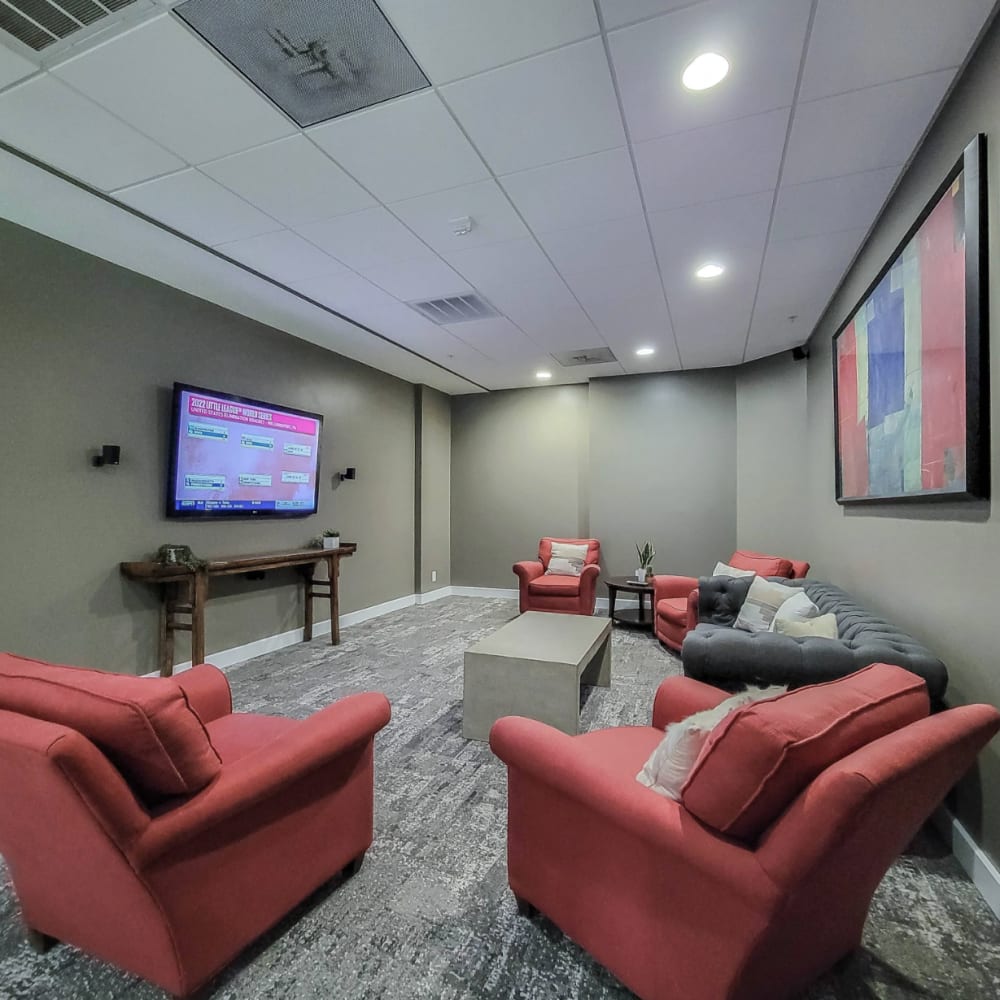 Recreation room at Del Coronado Apartments in St. Louis, Missouri