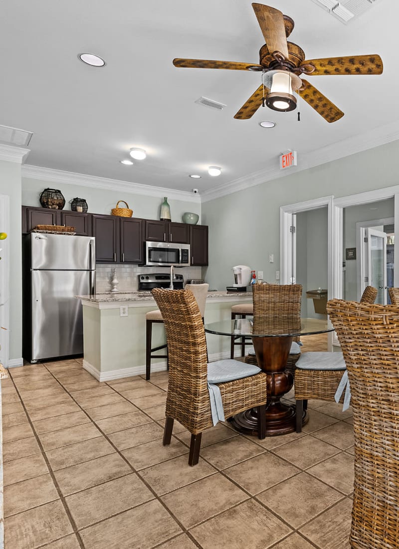 Indoor dining area at Marquis at Ladera Vista in Austin, Texas