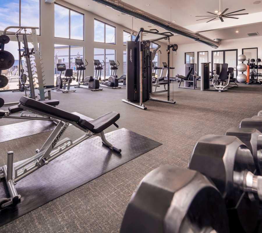 Community fitness center at The Overlook at Keystone Canyon in Reno, Nevada