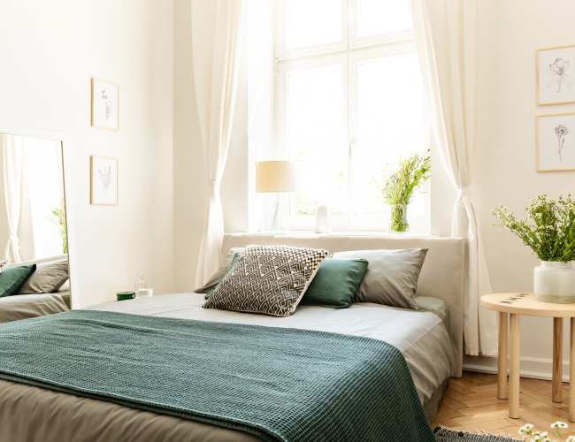 Bedroom at Richcrest Apartments in Houston, Texas
