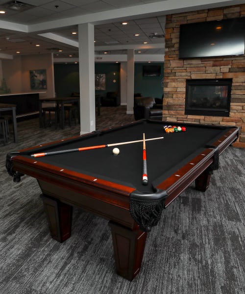 Pool table in the clubhouse at Creekview Court in Getzville, New York