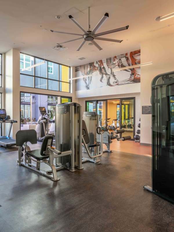 Fitness center at The Julian in San Jose, California