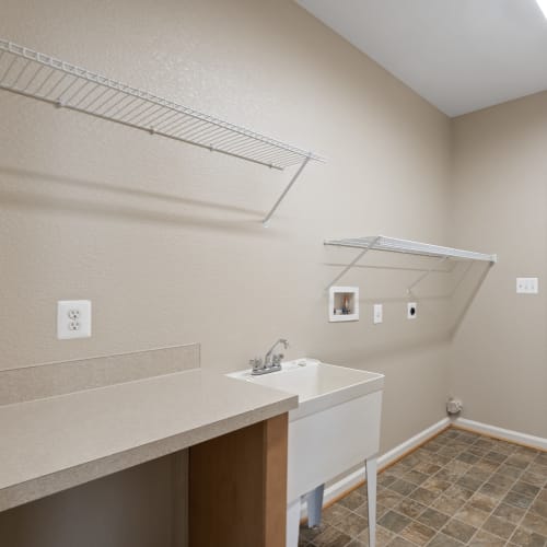 Laundry room in a home at Challenger Estates in Patuxent River, Maryland