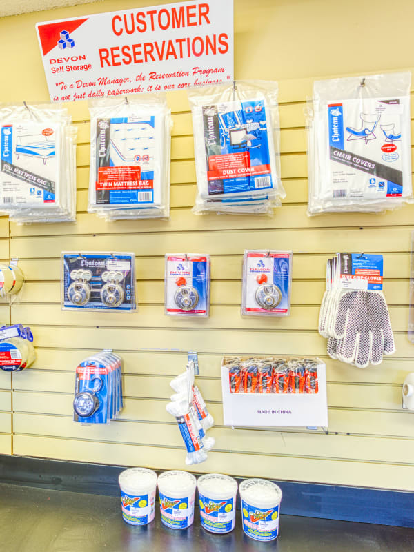 Moving supplies at Devon Self Storage in Cordova, Tennessee