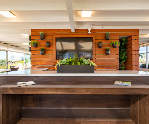 Desk with TV at Village at Hayes Valley in San Francisco, California