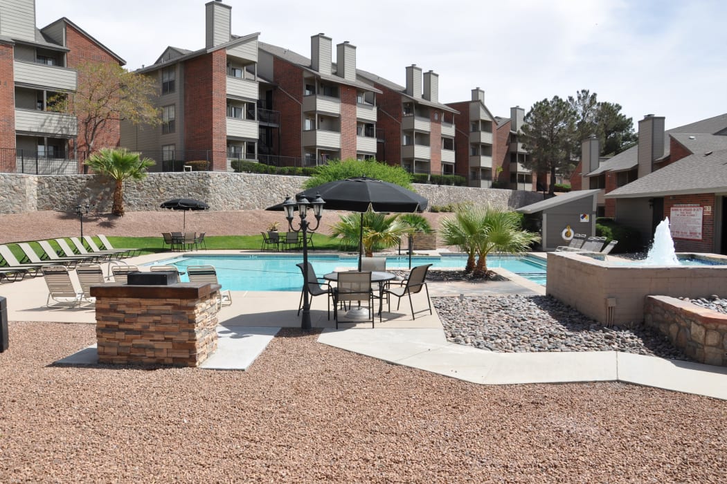 The community pool at High Ridge Apartments in El Paso, Texas