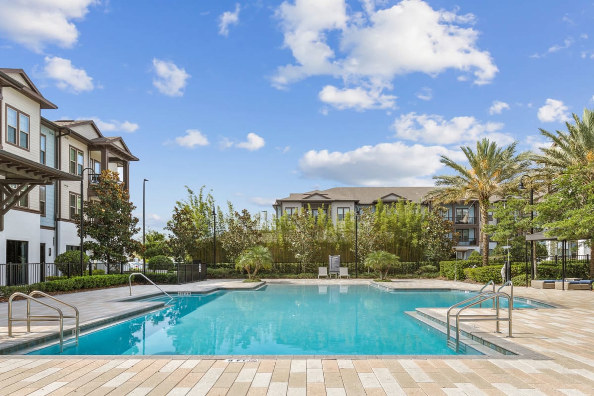 Rendering of luxury pool at Lantower Grande Flats in Orlando, Florida