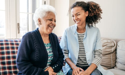 Resident with caregiver at The Blake at Biloxi in Biloxi, Mississippi