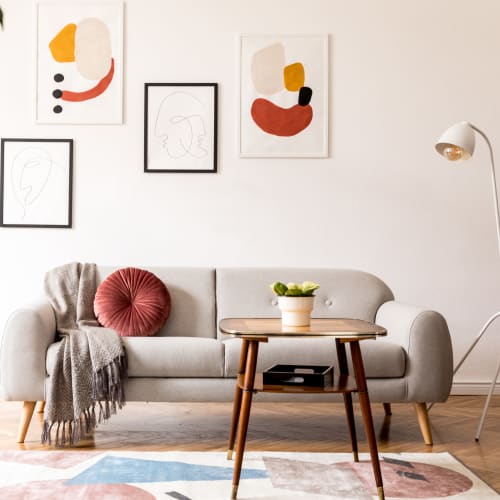 A furnished living room at Holly Square in Imperial Beach, California
