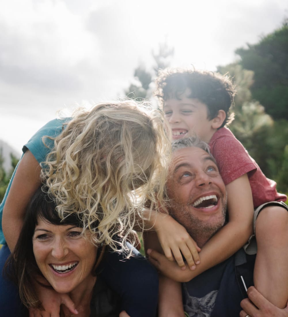 Resident family enjoying time outdoors at The Villas at Woodland Hills in Woodland Hills, California