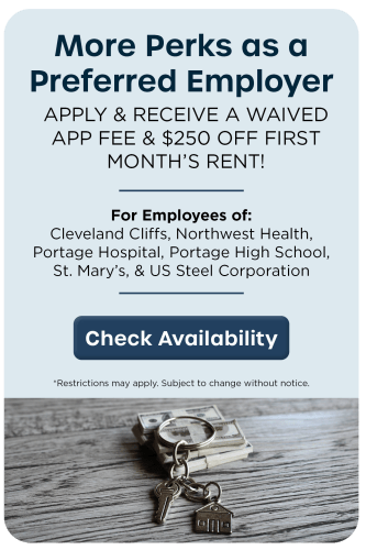Preferred Employer Perks at Lake Pointe Apartment Homes in Portage, Indiana