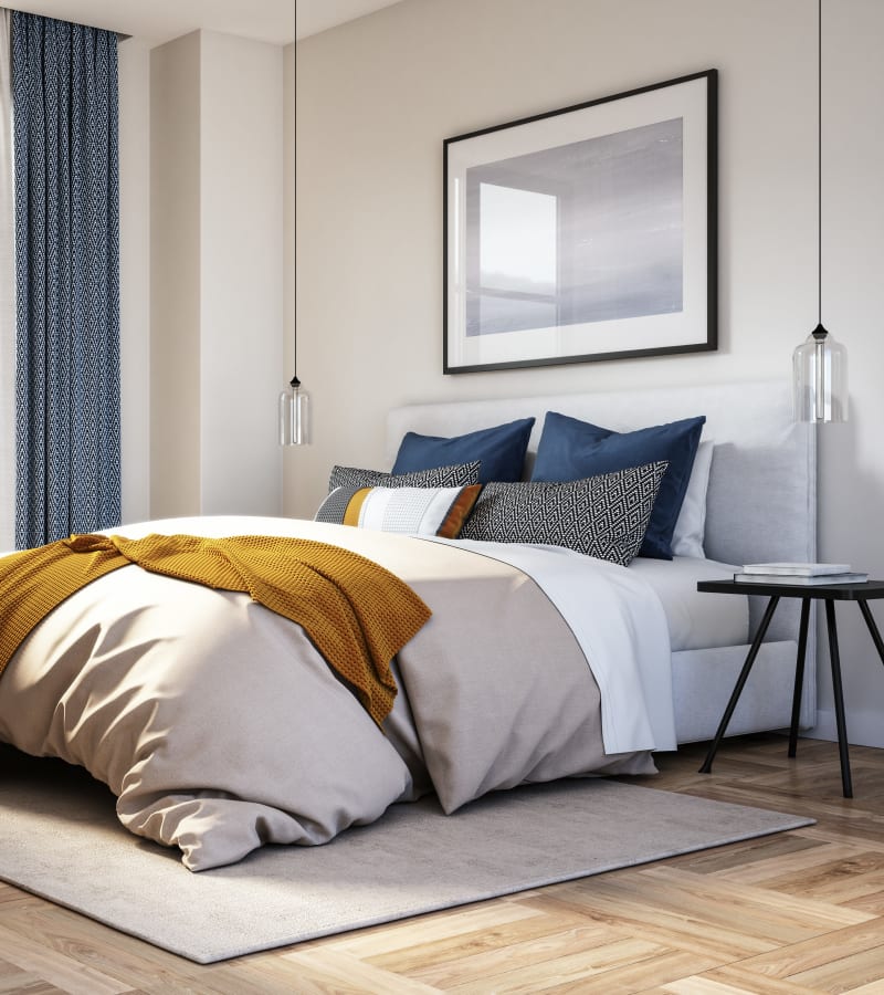 Bedroom  at The Lofts at Whitaker Park in Winston-Salem, North Carolina