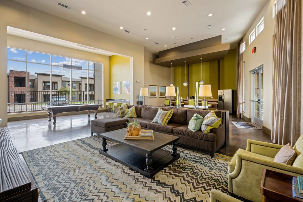 Clubhouse pool table and game room at The BLVD in San Angelo, Texas