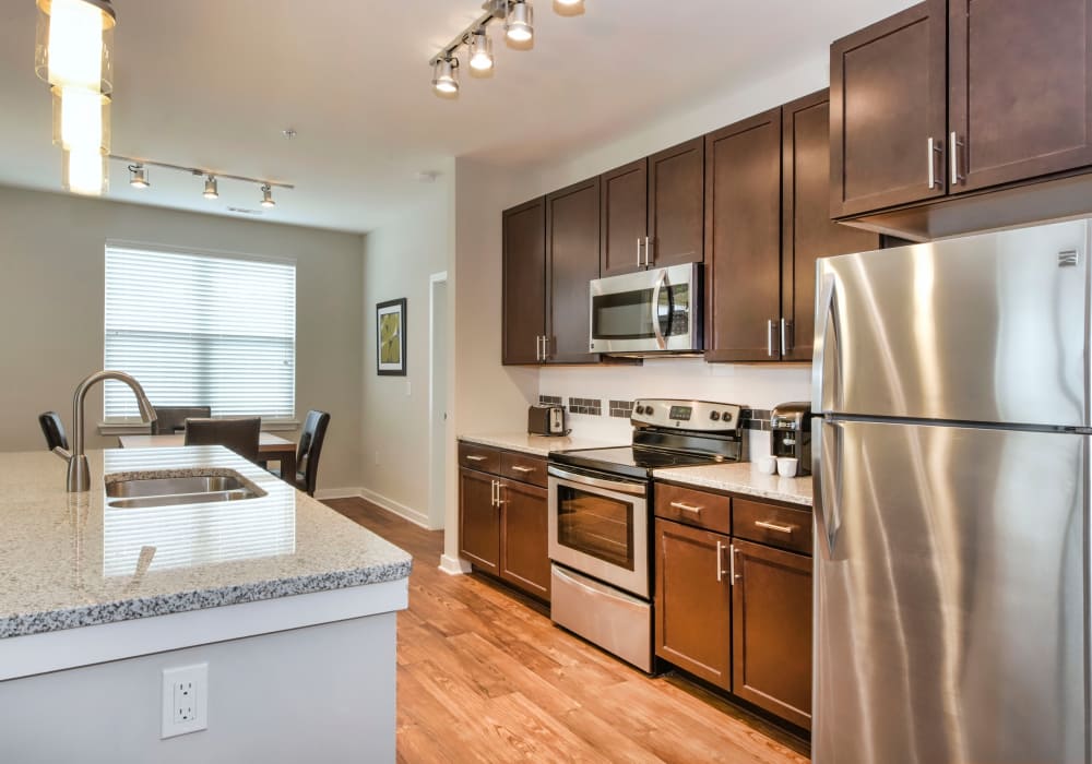 Modern kitchen at Axis Berewick in Charlotte, North Carolina