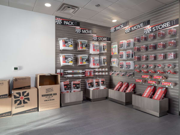 Moving supplies at StorQuest Self Storage in Redmond, Washington